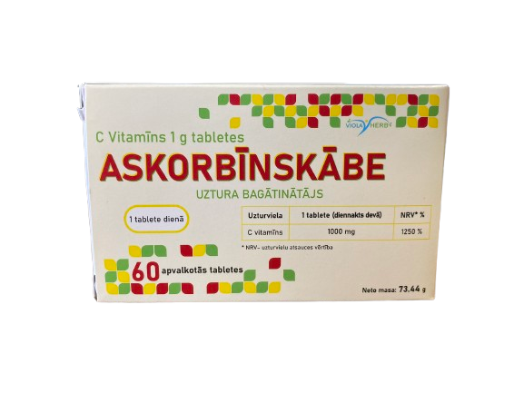 Ascorbic acid VITAMIN C 1g.
